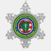 Proud Psychological Operations Veteran Schneeflocken Zinn-Ornament (Vorderseite)