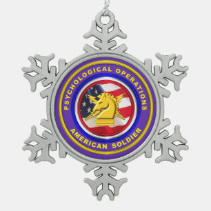 Proud Psychological Operations Veteran Schneeflocken Zinn-Ornament