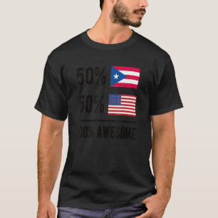 Proud Puerto Rico Amerikanische Flagge Puerto Rico T-Shirt