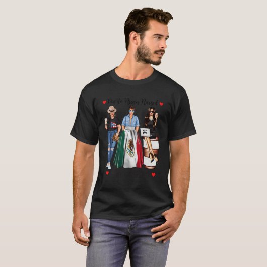 Proud Puerto Rico Mexikanischer Roots Mexiko Flag T-Shirt (Vorne ganz)