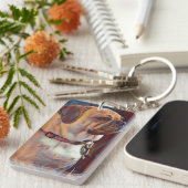 Proud Puggle Grandparent-Schlüsselanhänger Schlüsselanhänger (Vorderseite rechts)