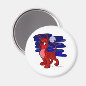 Proud red Gelert vom Mondlicht Magnet (Vorderseite/Rückseite)