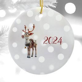 Proud Reindeer Weihnachtself Keramik Ornament