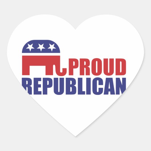 Proud-Republikaner Elephant Herz-Aufkleber (Vorderseite)