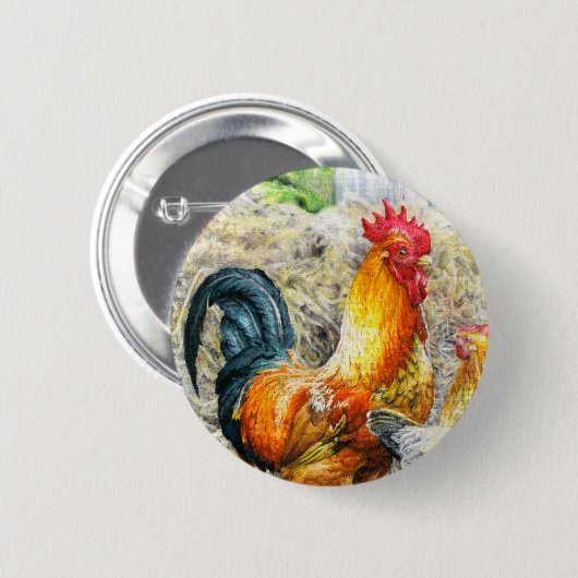 Proud Rooster Button (Vorne & Hinten)
