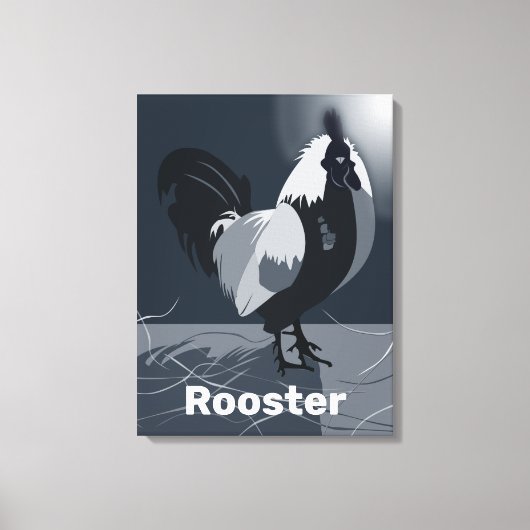 Proud Rooster Dark Blue Kitchen Wall Decke Leinwanddruck (Vorderseite)