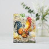 Proud Rooster Postkarte (Stehend Vorderseite)
