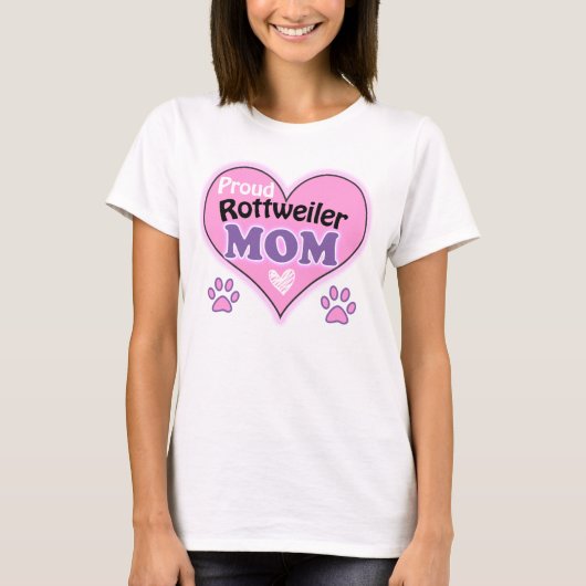 Proud Rottweiler Mom T Shirt (Vorderseite)