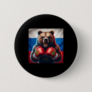 Proud Russian Bear Boxer Russia Kickboxer Boxing K Button