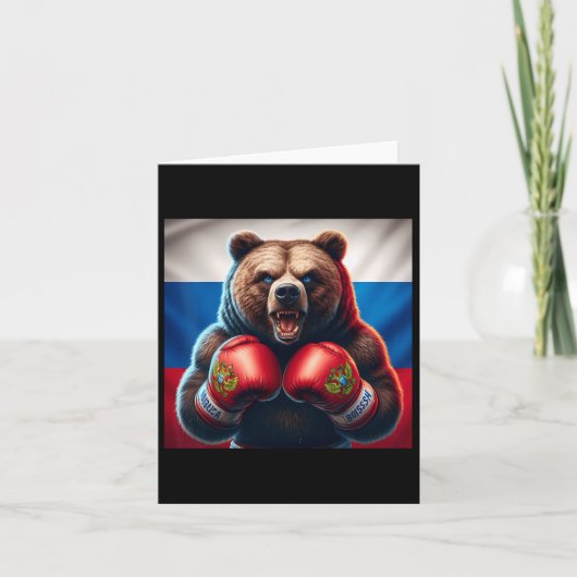 Proud Russian Bear Boxer Russia Kickboxer Boxing K Karte (Vorderseite)