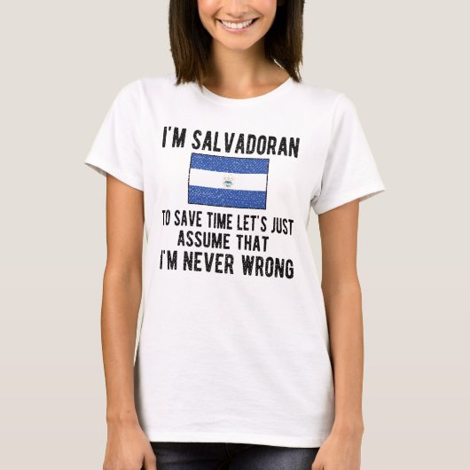 Proud Salvadoran Flag El Salvador Roots Salvadoran T-Shirt (Vorderseite)