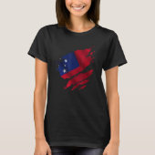 Proud Samoan Root Torn Ripped Samoa Flag T-Shirt (Vorderseite)