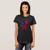 Proud Samoan Root Torn Ripped Samoa Flag T-Shirt (Vorne ganz)