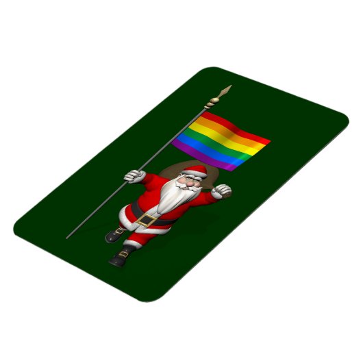 Proud Santa Claus mit Regenbogenflagge Magnet (Linke Seite)