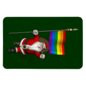 Proud Santa Claus mit Regenbogenflagge Magnet (Horizontal)