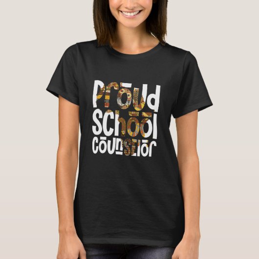 Proud School Counselor African Pride Black History T-Shirt (Vorderseite)