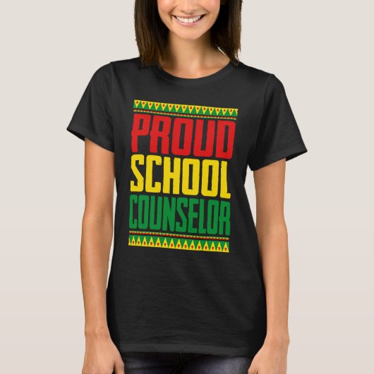 Proud School Counselor Black History Month African T-Shirt (Vorderseite)
