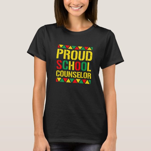 Proud School Counselor Black History Month Melanin T-Shirt (Vorderseite)