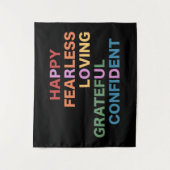 PROUD-Schwarz-Medium-Band Wandteppich (Vorderseite)