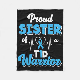 Proud Schwester eines T1d-Kriegers Diabetiker Diab Fleecedecke