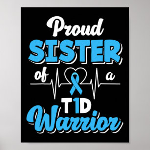 Proud Schwester eines T1d-Kriegers Diabetiker Diab Poster