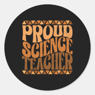 Proud Science Teacher Black History Monat Retro Gr Runder Aufkleber