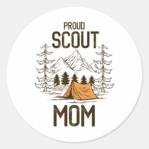 Proud Scout Mama Camping Scout Leader Adventure Tr Runder Aufkleber