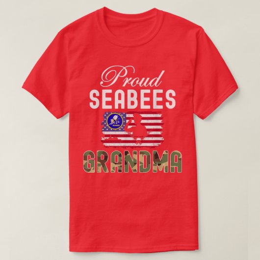 Proud Seabees Oma Camoue Graphics Army T  T-Shirt (Design vorne)
