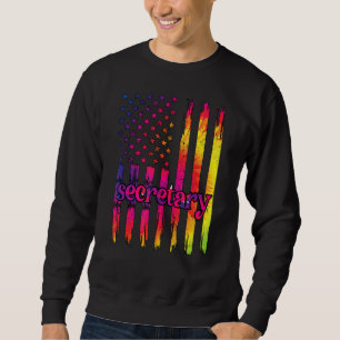 Proud Secretary, US Flag Office Tag 1 Sweatshirt