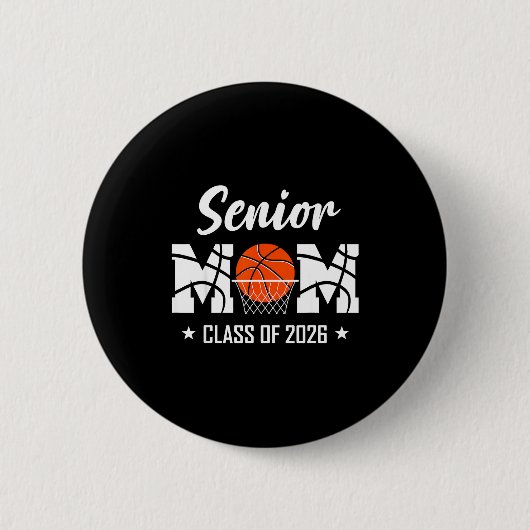 Proud senior basketball mom 2026 graduation  button (Vorderseite)