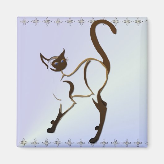Proud Siamese Cat Magnet (Vorne)