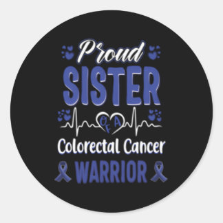Proud Sister Colorectal Colon Cancer Warrior Aware Runder Aufkleber