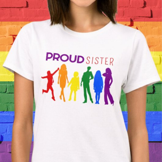 Proud SISTER Gay Pride weibliche Silhouetten T-Shirt
