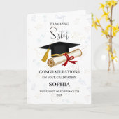 Proud Sister Graduation Personalized Karte (Gelbe Blume)