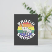 Proud Smoker Retro LGBT GRILLEN Smoker T - Shirt Postkarte (Stehend Vorderseite)