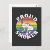 Proud Smoker Retro LGBT GRILLEN Smoker T - Shirt Postkarte (Vorne/Hinten)