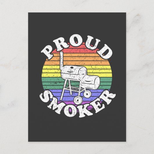 Proud Smoker Retro LGBT GRILLEN Smoker T - Shirt Postkarte (Vorderseite)
