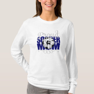Proud Soccer-Mama mit blauen Buchstaben T-Shirt