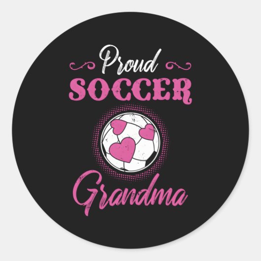 Proud Soccer Oma Runder Aufkleber (Vorderseite)