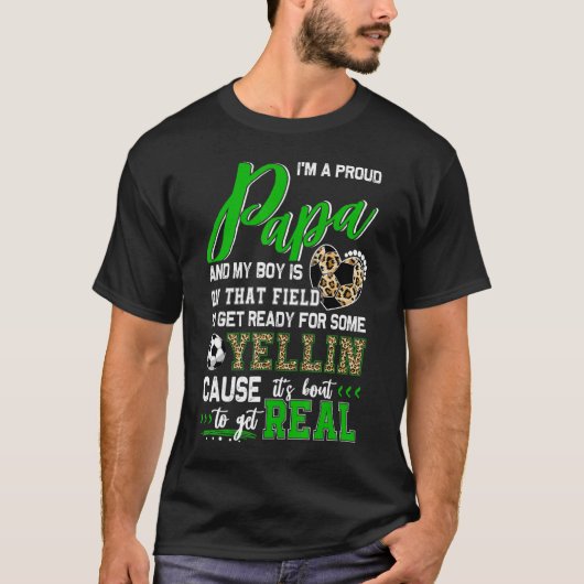 Proud Soccer Papa Soccer Familie Match 1 T-Shirt (Vorderseite)