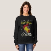 Proud Softball Cousin Leopard Game Day Spirit Play Sweatshirt (Vorne ganz)