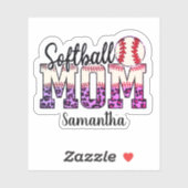 Proud Softball Mama Life Aufkleber (Blatt)