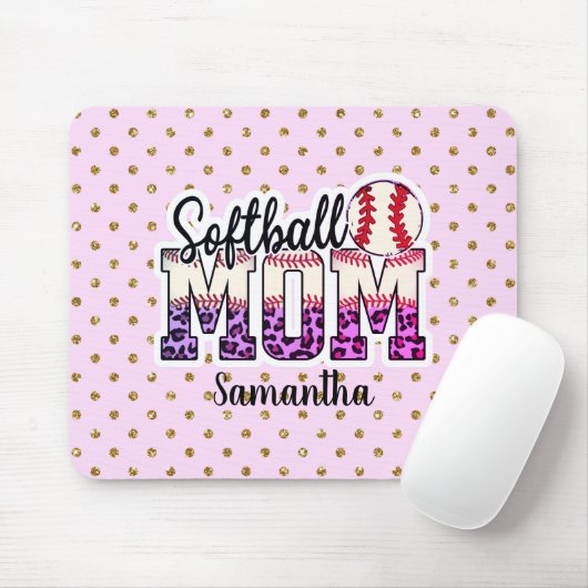 Proud Softball Mama Life Mousepad (Mit Mouse)