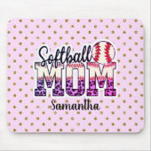 Proud Softball Mama Life Mousepad (Vorne)