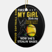 Proud Softball Vater First My Girl Stole My Heart Keramik Ornament (Links)