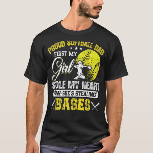 Proud Softball Vater Girl Stole My Heart Softball  T-Shirt