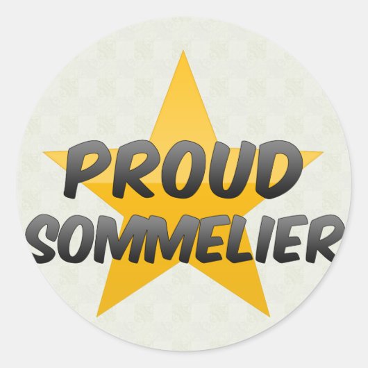 Proud Sommelier Runder Aufkleber (Vorderseite)