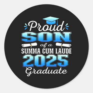 Proud Son 2025 Summa Cum Laude Cl 2025 Graduate Runder Aufkleber