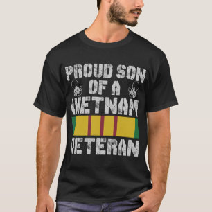Proud Son US Army Vietnam Veteran USA Flag T-Shirt