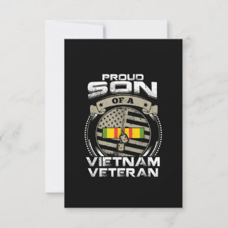 Proud Son Vietnam Veteran American Flag Fathers RSVP Karte
